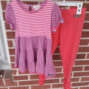 Matilda Jane girls top size 4 and leggings size 6